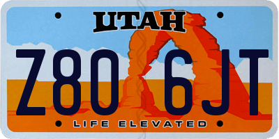 UT license plate Z806JT