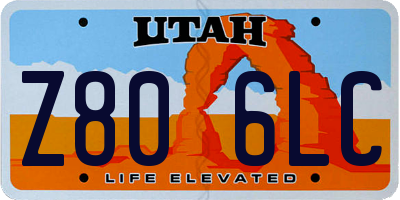 UT license plate Z806LC