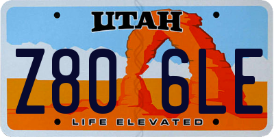 UT license plate Z806LE