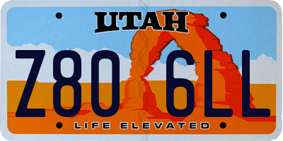 UT license plate Z806LL