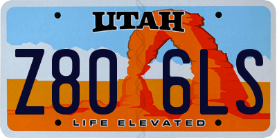 UT license plate Z806LS