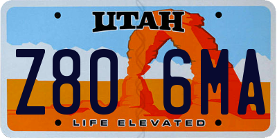 UT license plate Z806MA