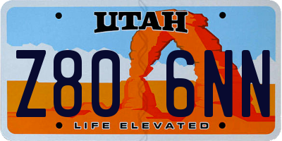 UT license plate Z806NN