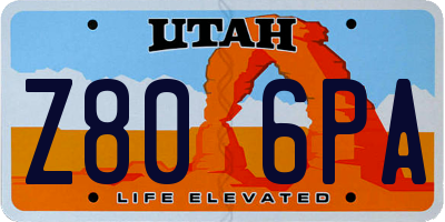 UT license plate Z806PA