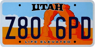 UT license plate Z806PD