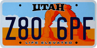 UT license plate Z806PF