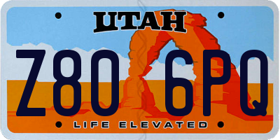 UT license plate Z806PQ