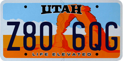 UT license plate Z806QG