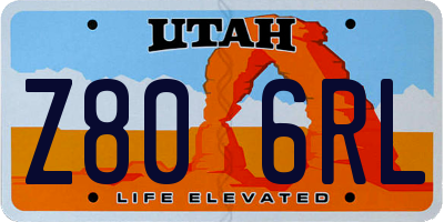 UT license plate Z806RL