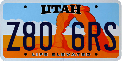 UT license plate Z806RS