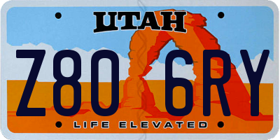 UT license plate Z806RY