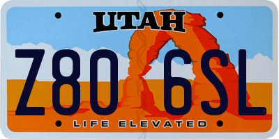 UT license plate Z806SL