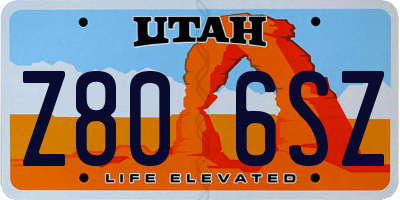 UT license plate Z806SZ