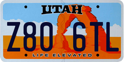 UT license plate Z806TL