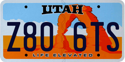 UT license plate Z806TS