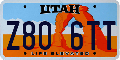 UT license plate Z806TT