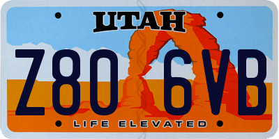 UT license plate Z806VB