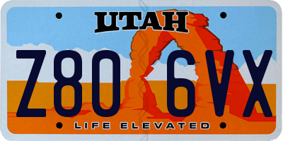 UT license plate Z806VX