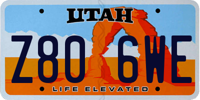UT license plate Z806WE