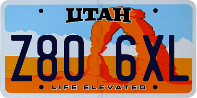 UT license plate Z806XL