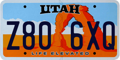 UT license plate Z806XQ