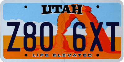 UT license plate Z806XT