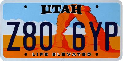UT license plate Z806YP