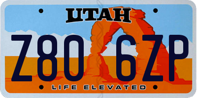 UT license plate Z806ZP
