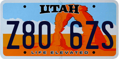 UT license plate Z806ZS