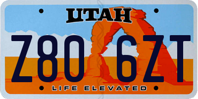 UT license plate Z806ZT