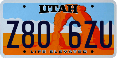 UT license plate Z806ZU