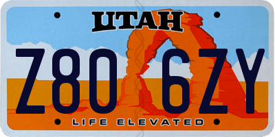 UT license plate Z806ZY