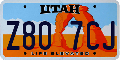 UT license plate Z807CJ