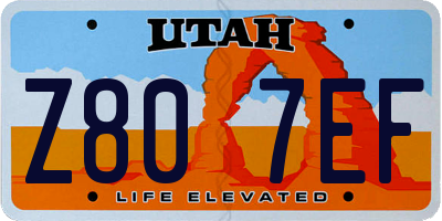 UT license plate Z807EF