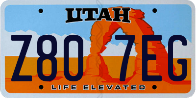 UT license plate Z807EG