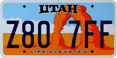 UT license plate Z807FF