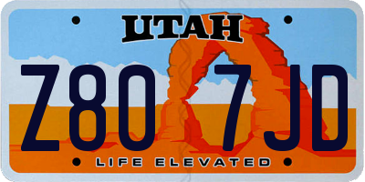 UT license plate Z807JD