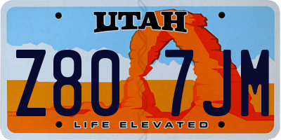 UT license plate Z807JM