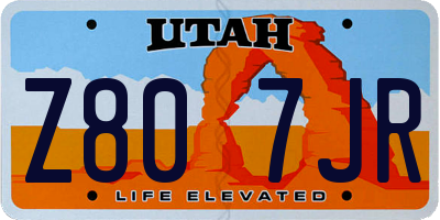 UT license plate Z807JR