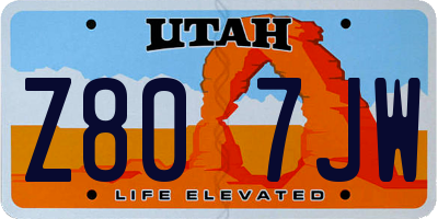 UT license plate Z807JW