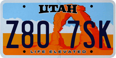 UT license plate Z807SK