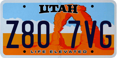 UT license plate Z807VG