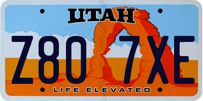 UT license plate Z807XE