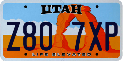 UT license plate Z807XP