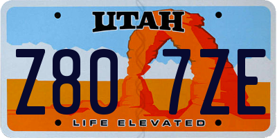 UT license plate Z807ZE