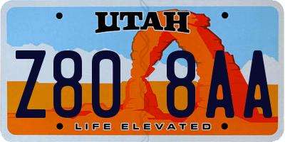 UT license plate Z808AA