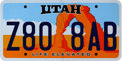 UT license plate Z808AB