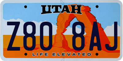 UT license plate Z808AJ