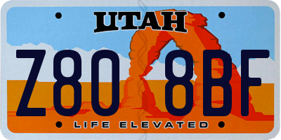 UT license plate Z808BF