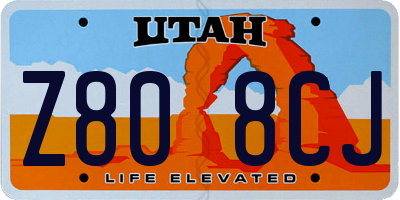 UT license plate Z808CJ